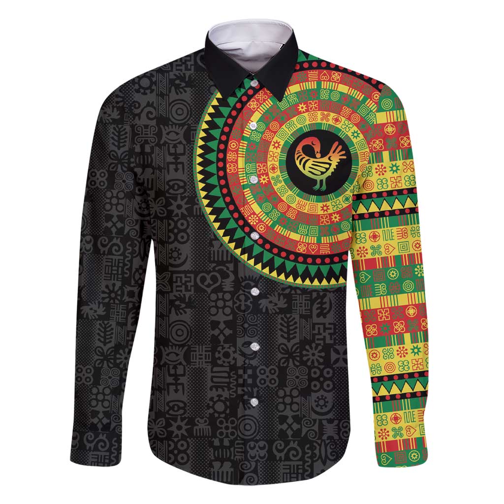 Sankofa Bird Adinkra Symbols Family Matching Short Sleeve Bodycon Dress and Hawaiian Shirt African Culture