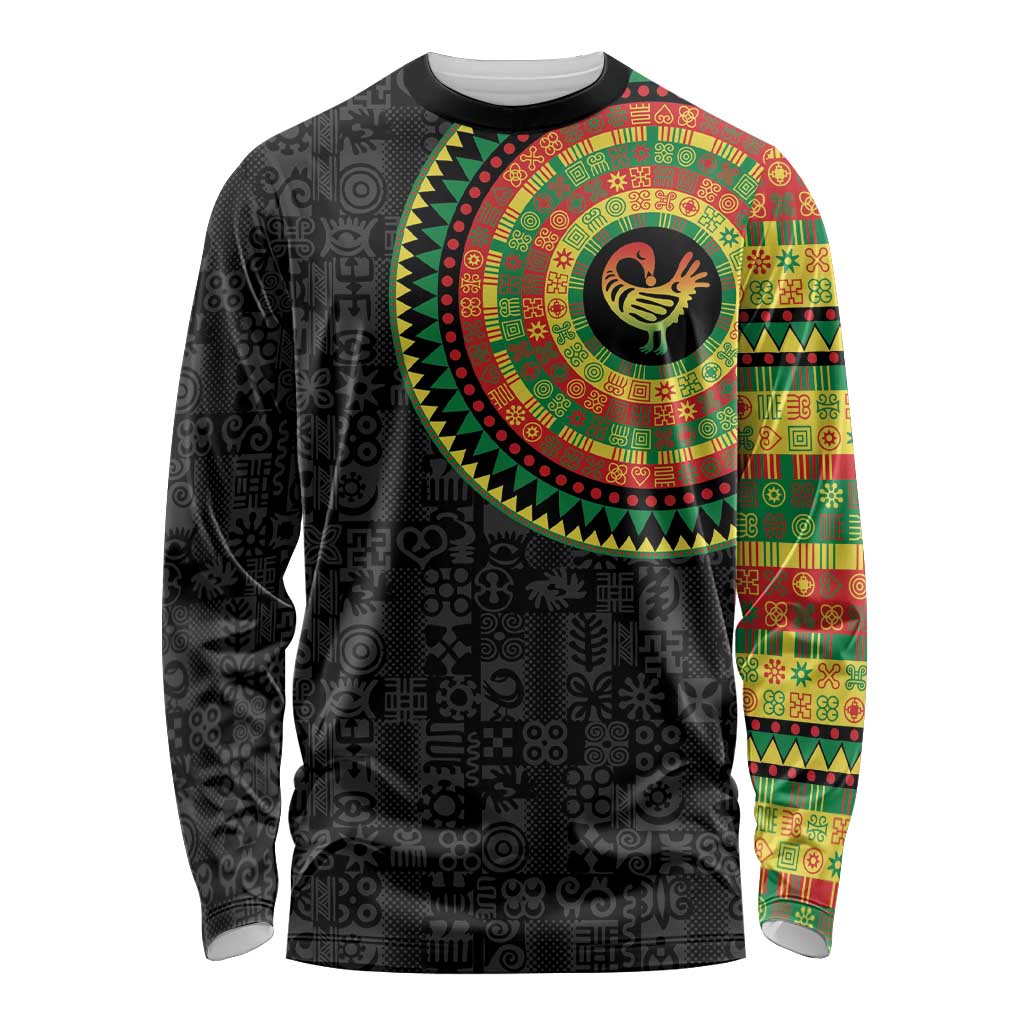 Sankofa Bird Adinkra Symbols Long Sleeve Shirt African Culture