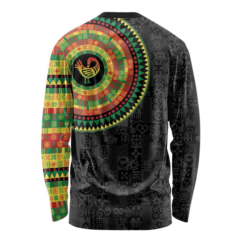 Sankofa Bird Adinkra Symbols Long Sleeve Shirt African Culture