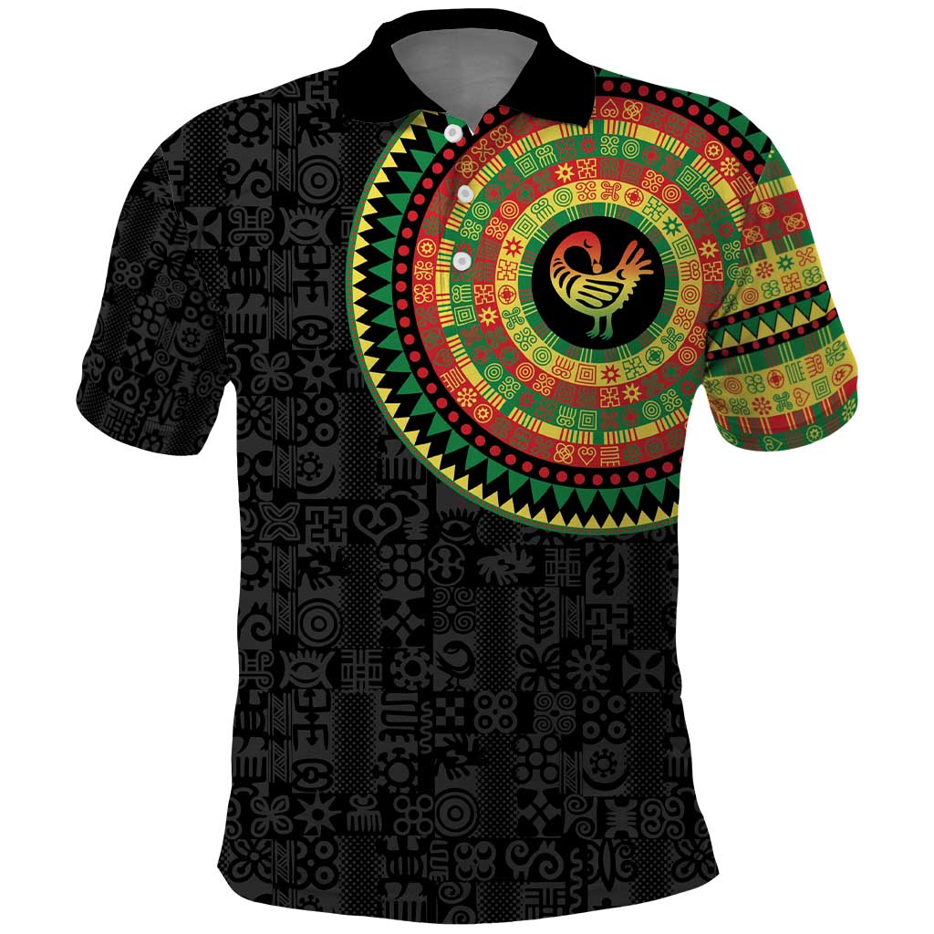 Sankofa Bird Adinkra Symbols Polo Shirt African Culture
