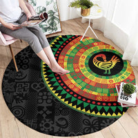 Sankofa Bird Adinkra Symbols Round Carpet African Culture