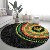 Sankofa Bird Adinkra Symbols Round Carpet African Culture