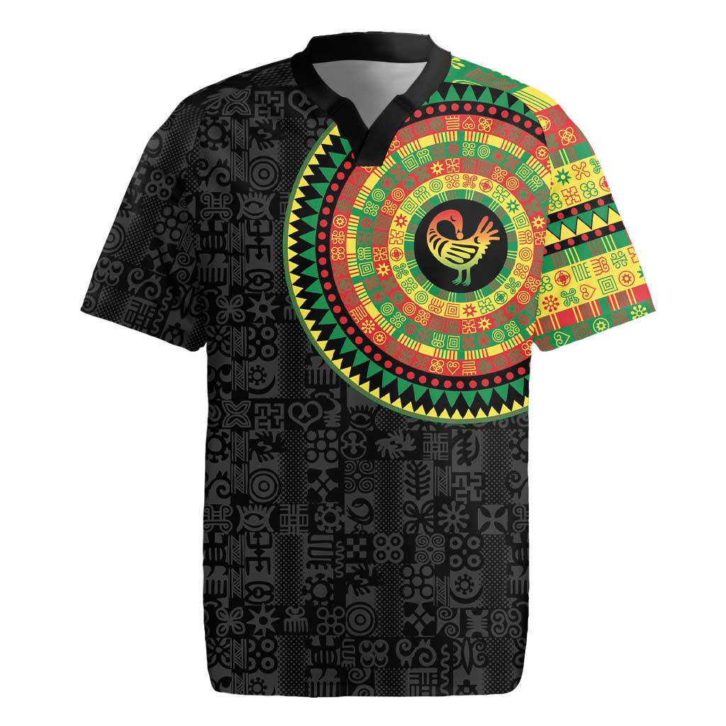 Sankofa Bird Adinkra Symbols Rugby Jersey African Culture
