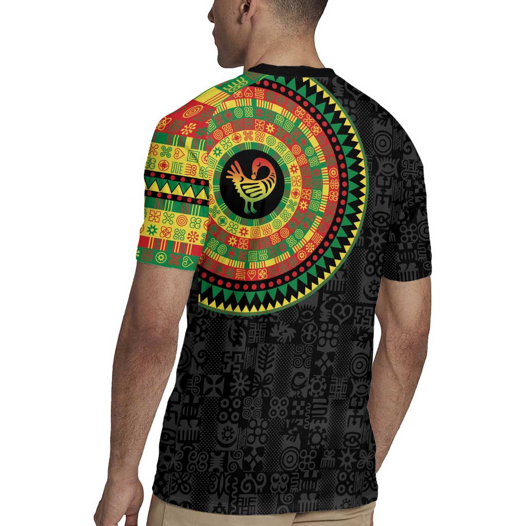 Sankofa Bird Adinkra Symbols Rugby Jersey African Culture