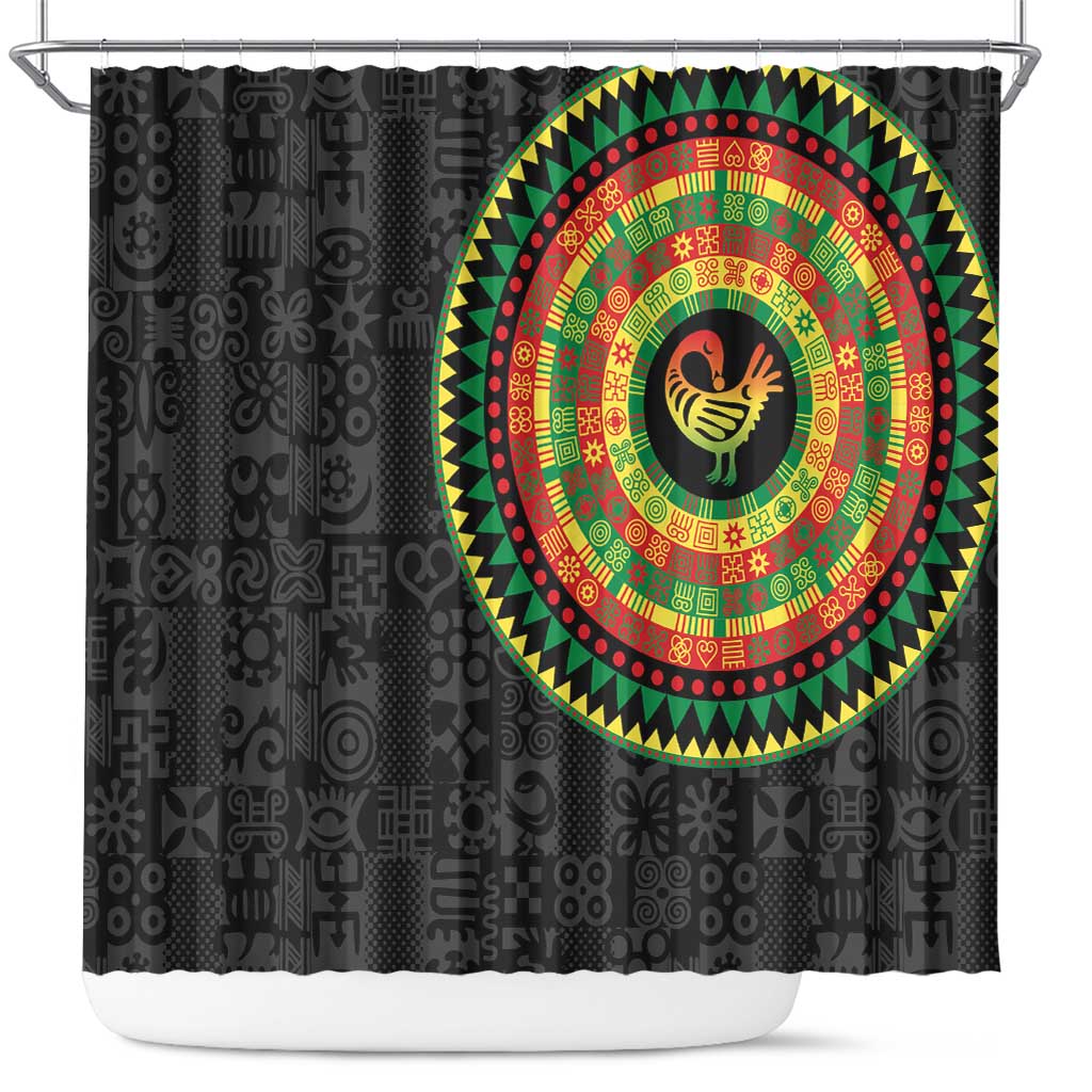 Sankofa Bird Adinkra Symbols Shower Curtain African Culture