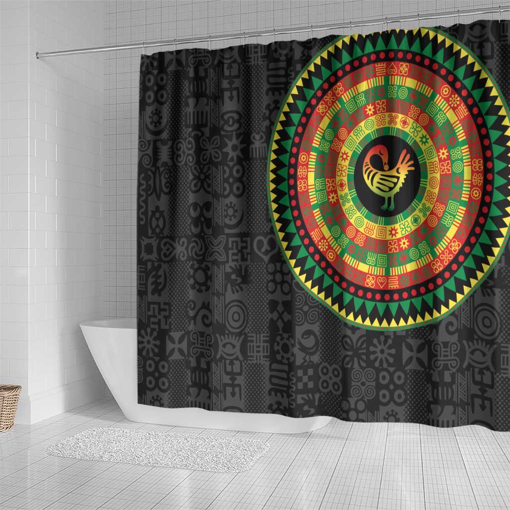 Sankofa Bird Adinkra Symbols Shower Curtain African Culture