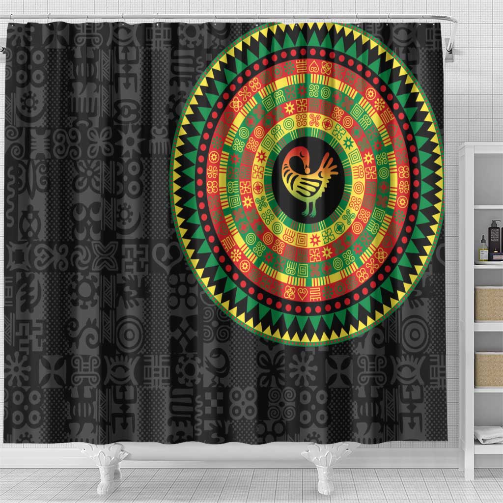 Sankofa Bird Adinkra Symbols Shower Curtain African Culture