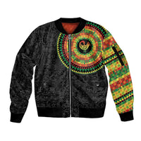 Sankofa Bird Adinkra Symbols Sleeve Zip Bomber Jacket African Culture