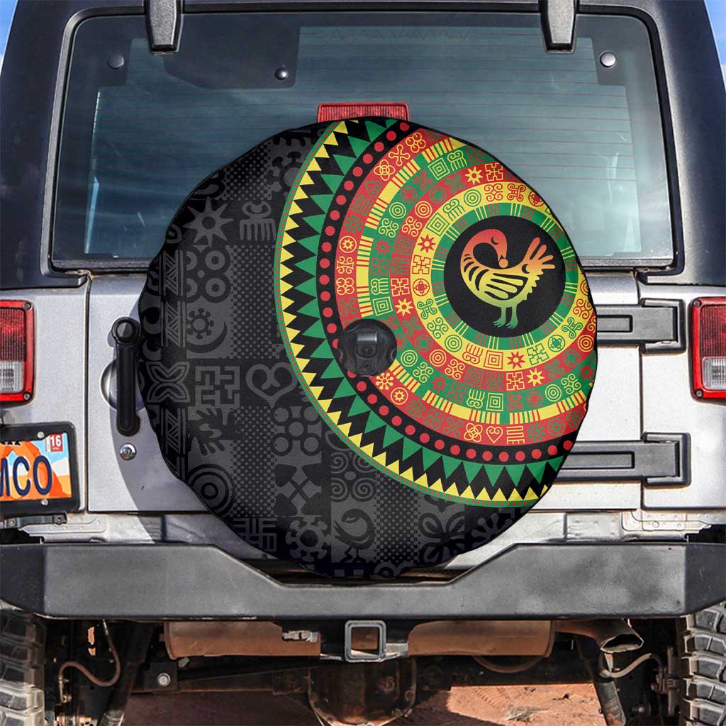 Sankofa Bird Adinkra Symbols Spare Tire Cover African Culture
