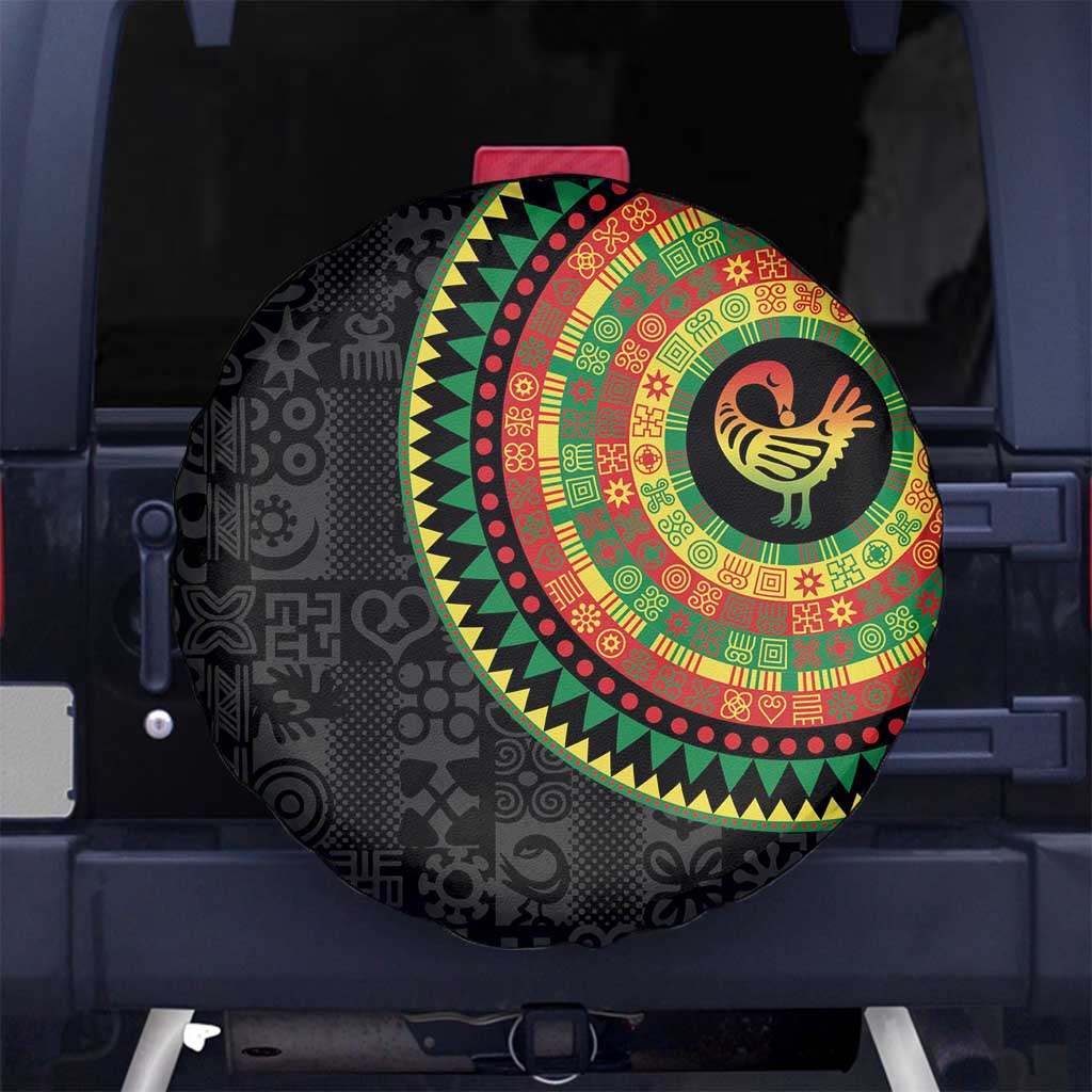 Sankofa Bird Adinkra Symbols Spare Tire Cover African Culture