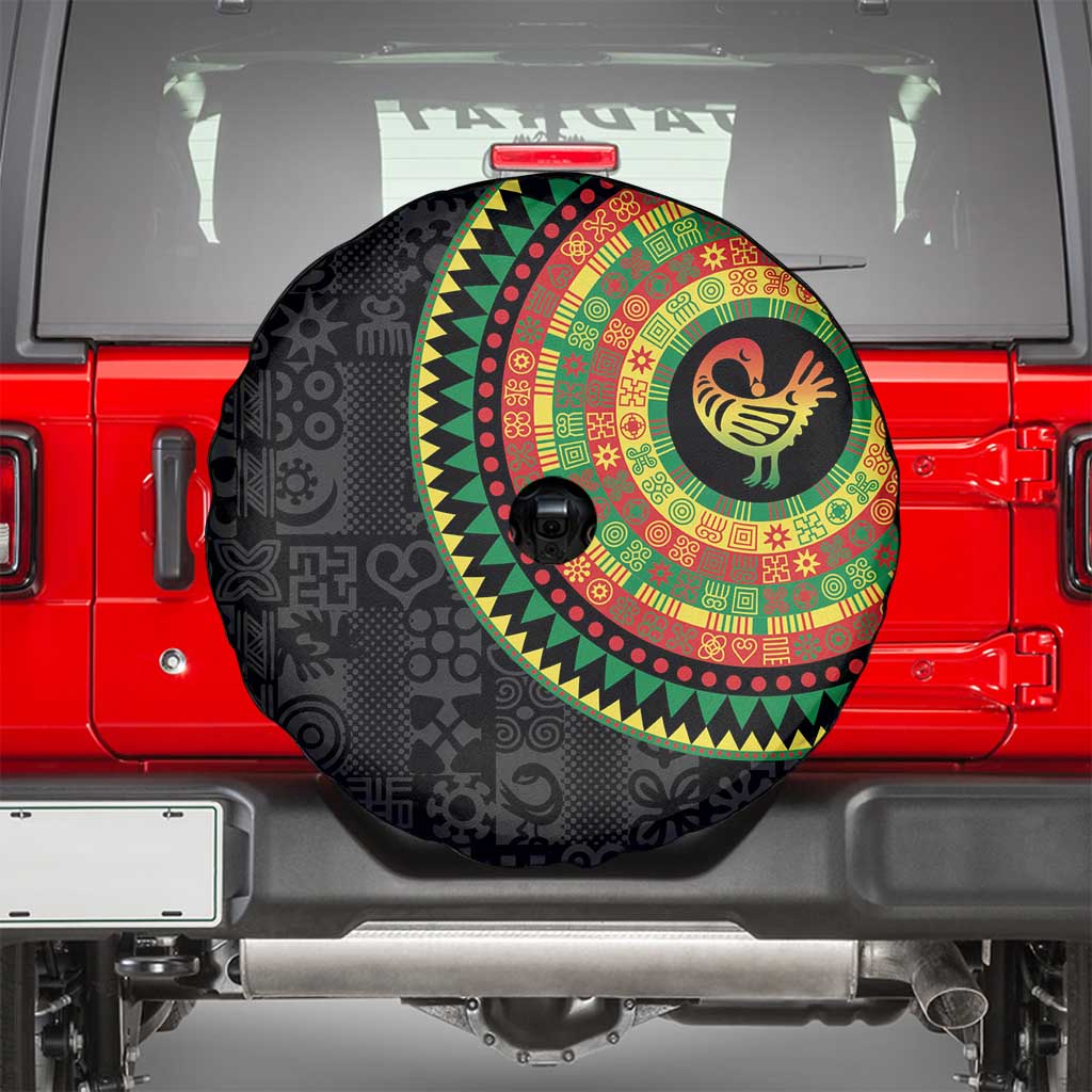 Sankofa Bird Adinkra Symbols Spare Tire Cover African Culture