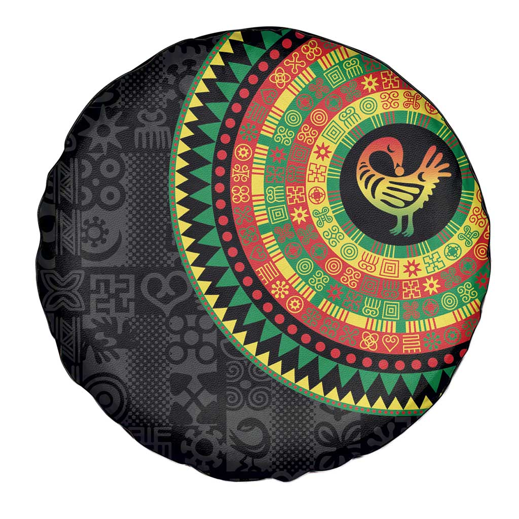 Sankofa Bird Adinkra Symbols Spare Tire Cover African Culture