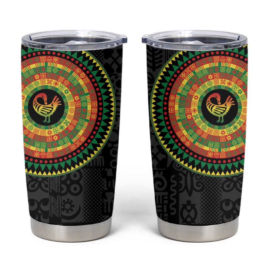 Sankofa Bird Adinkra Symbols Tumbler Cup African Culture