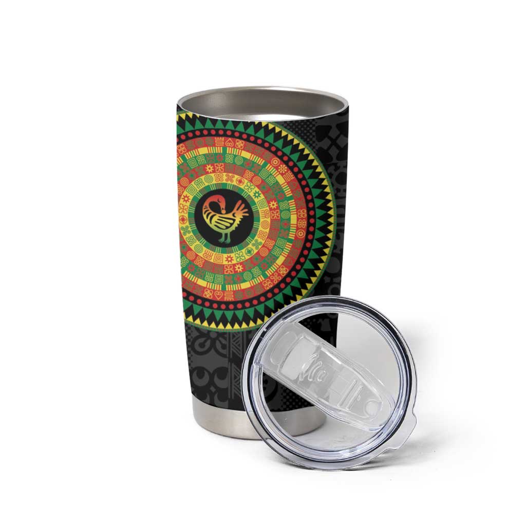 Sankofa Bird Adinkra Symbols Tumbler Cup African Culture
