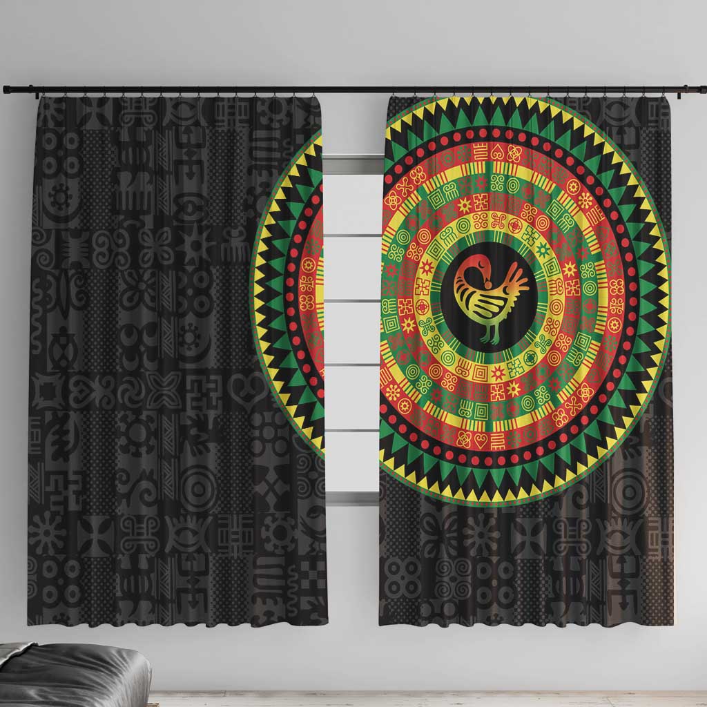 Sankofa Bird Adinkra Symbols Window Curtain African Culture