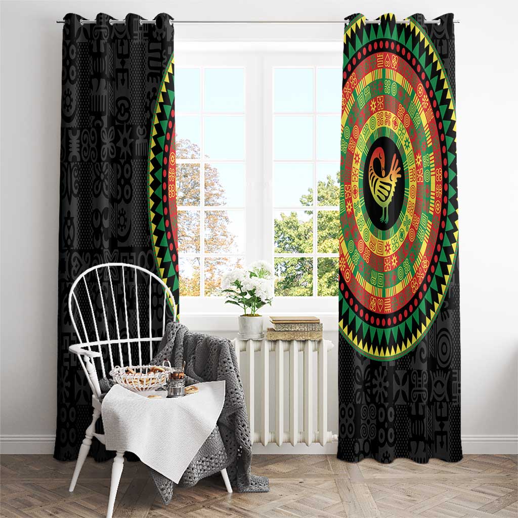 Sankofa Bird Adinkra Symbols Window Curtain African Culture