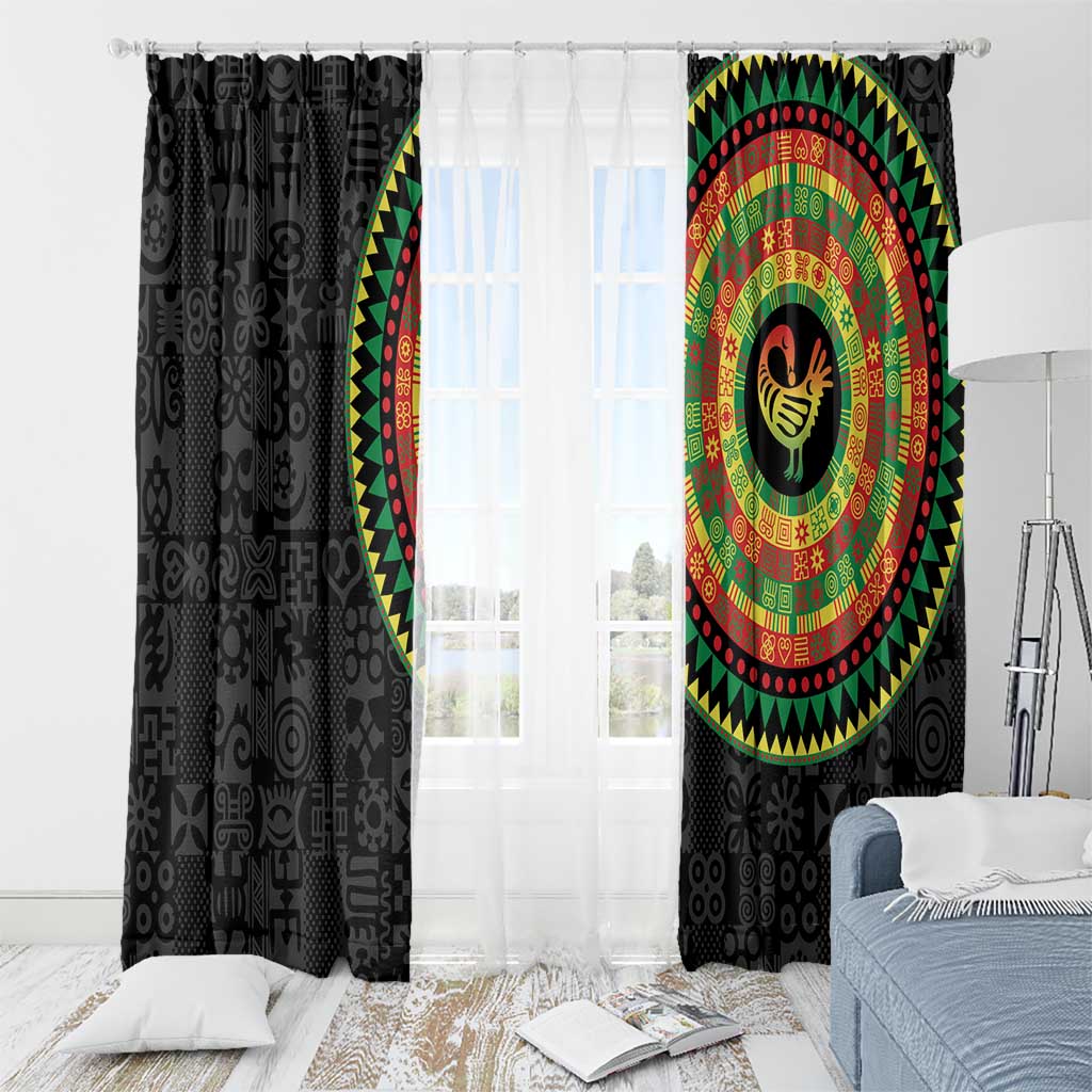 Sankofa Bird Adinkra Symbols Window Curtain African Culture