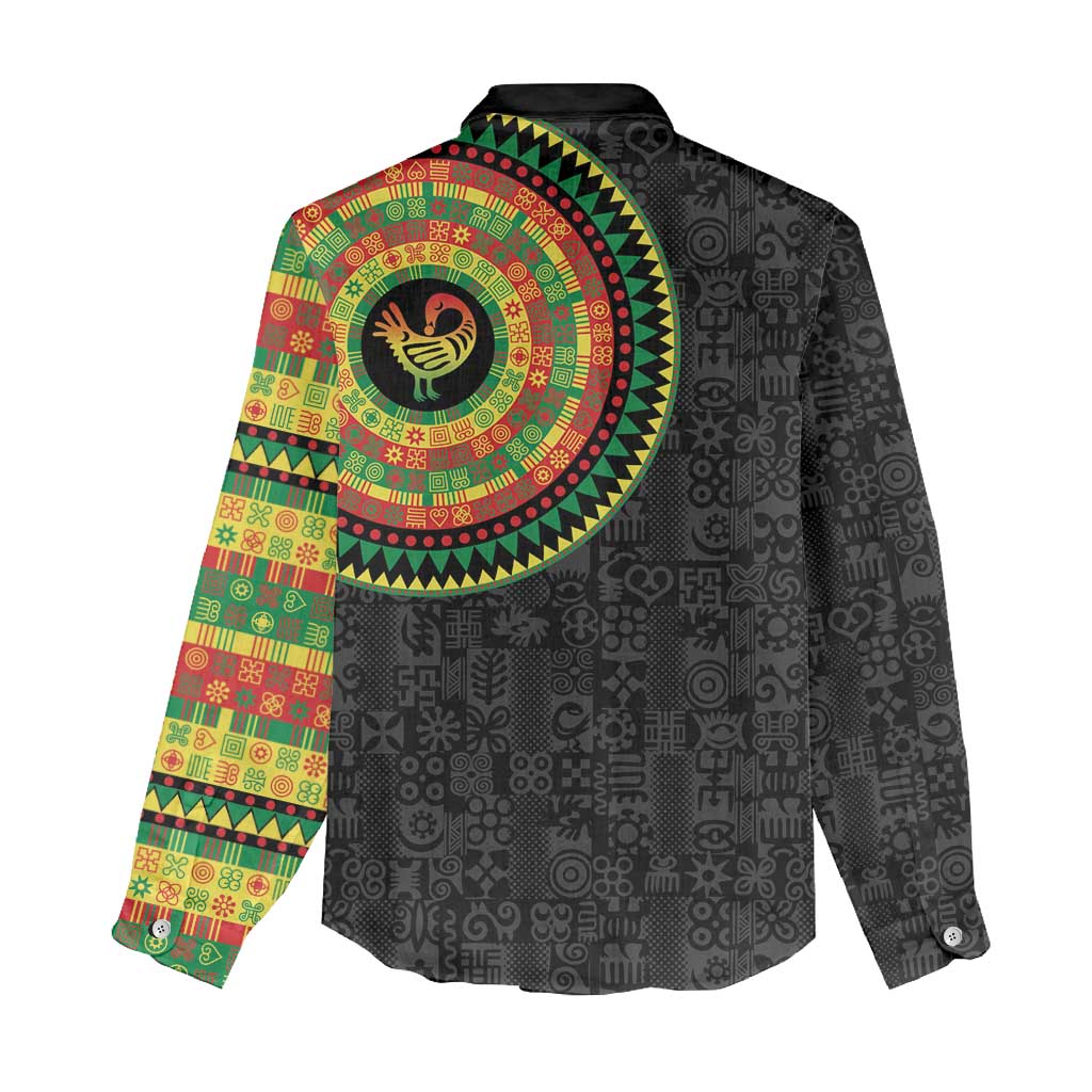 Sankofa Bird Adinkra Symbols Women Casual Shirt African Culture