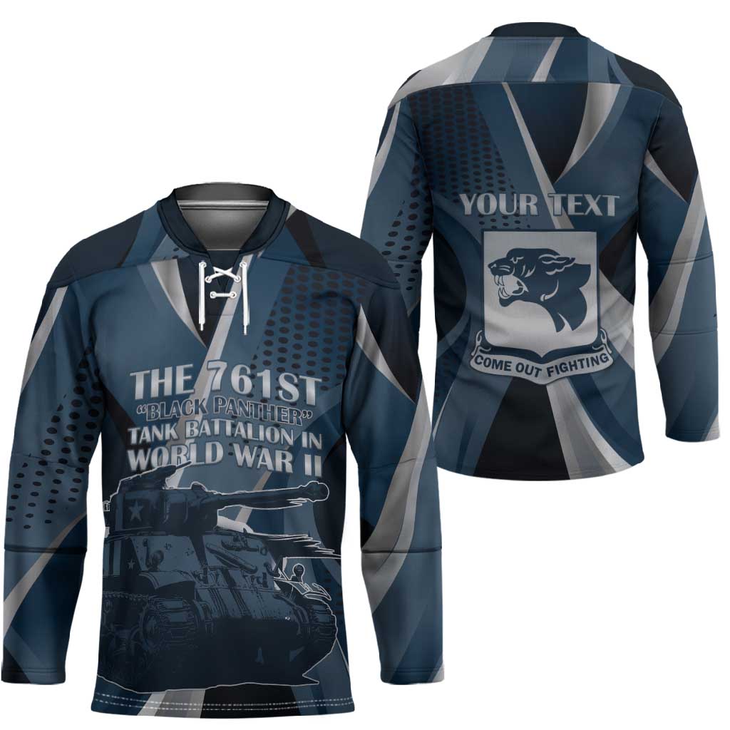 Personalized 761st Tank Battalion WWII Hockey Jersey Black Panthers Tribute