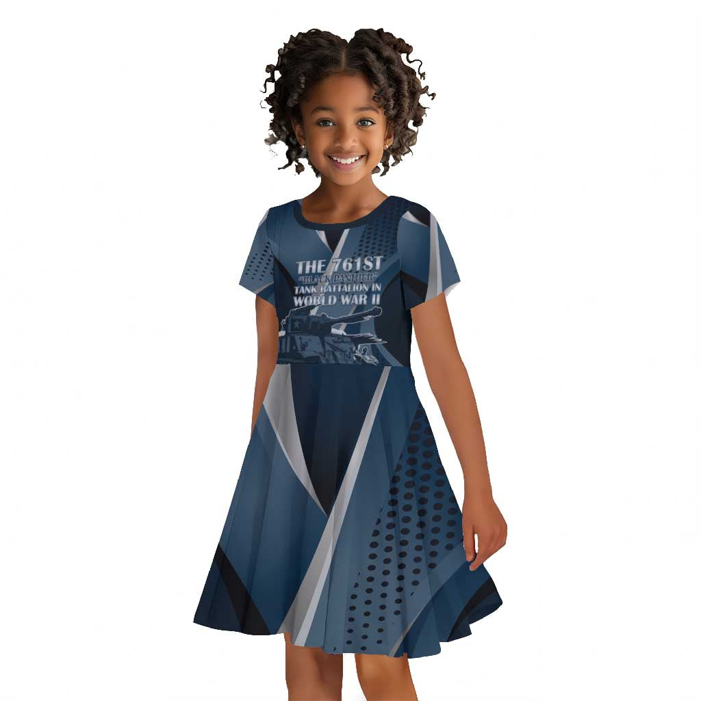 Personalized 761st Tank Battalion WWII Kid Short Sleeve Dress Black Panthers Tribute
