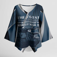 Personalized 761st Tank Battalion WWII Kimono Sleeve Blouse Black Panthers Tribute