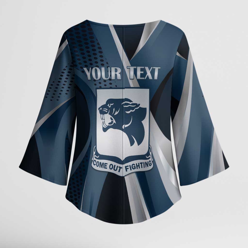 Personalized 761st Tank Battalion WWII Kimono Sleeve Blouse Black Panthers Tribute