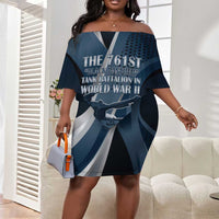 Personalized 761st Tank Battalion WWII Off Shoulder Short Dress Black Panthers Tribute