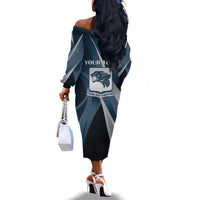 Personalized 761st Tank Battalion WWII Off The Shoulder Long Sleeve Dress Black Panthers Tribute