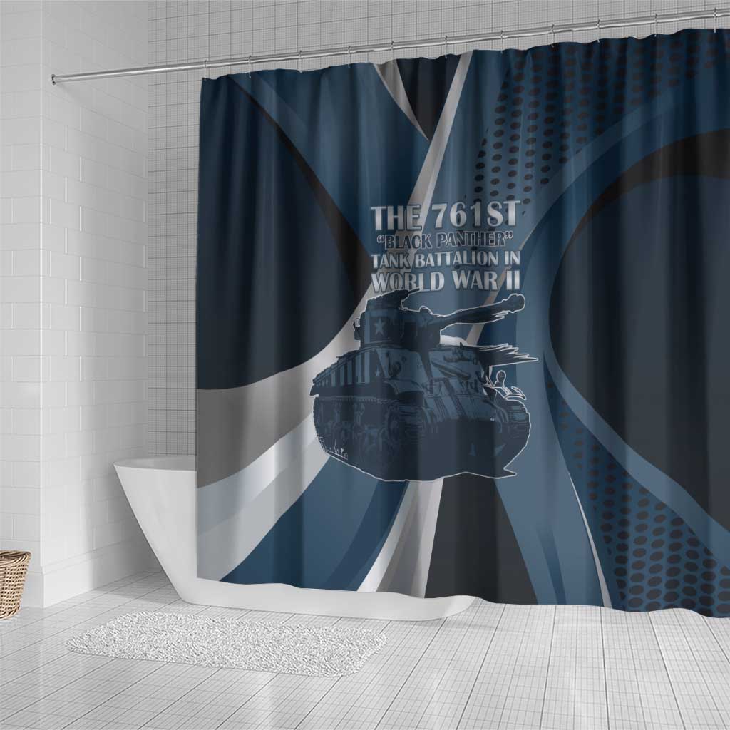 761st Tank Battalion WWII Shower Curtain Black Panthers Tribute