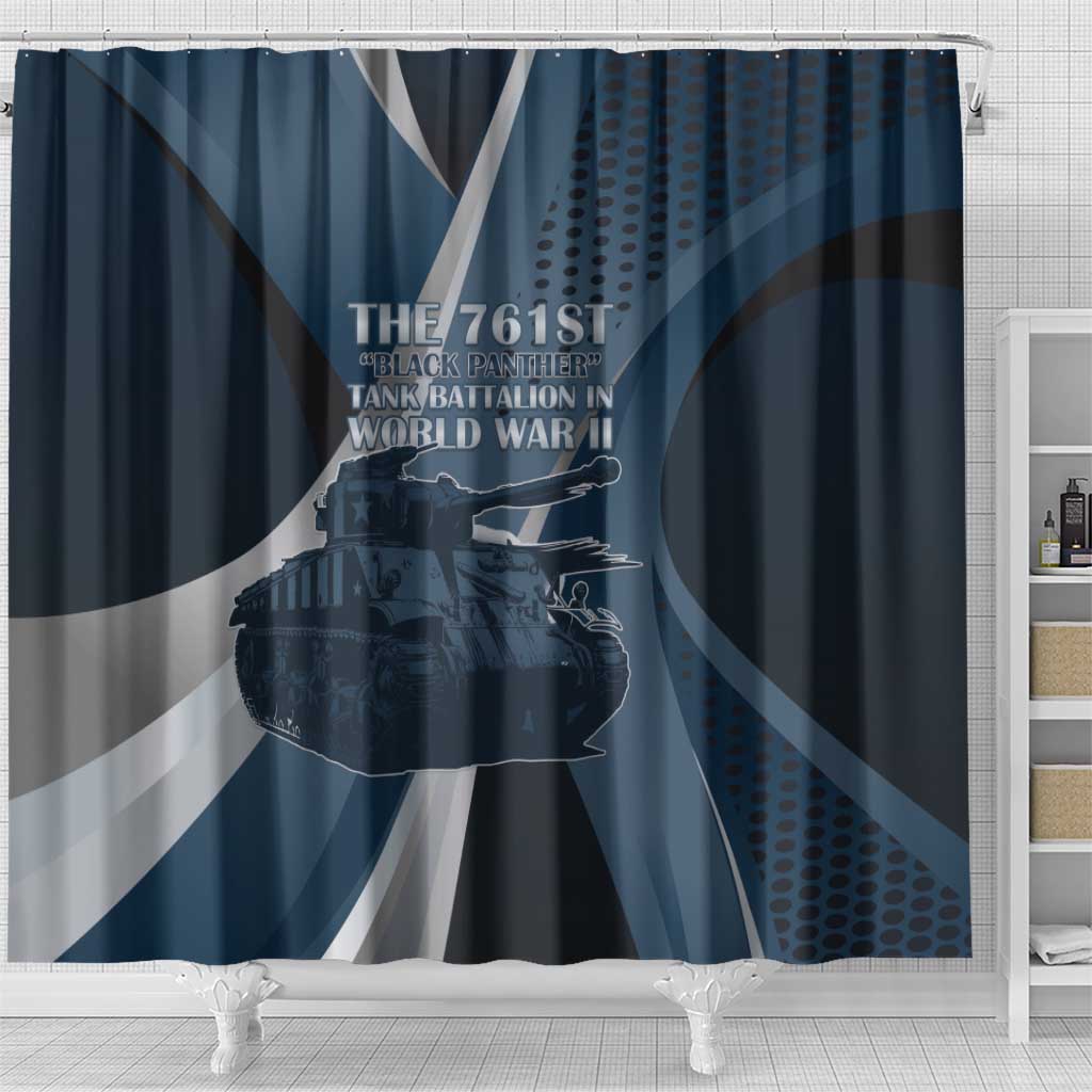 761st Tank Battalion WWII Shower Curtain Black Panthers Tribute