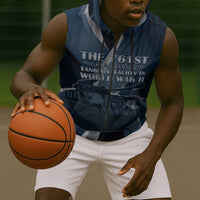 Personalized 761st Tank Battalion WWII Sleeveless Zip Hoodie Black Panthers Tribute
