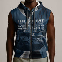 Personalized 761st Tank Battalion WWII Sleeveless Zip Hoodie Black Panthers Tribute