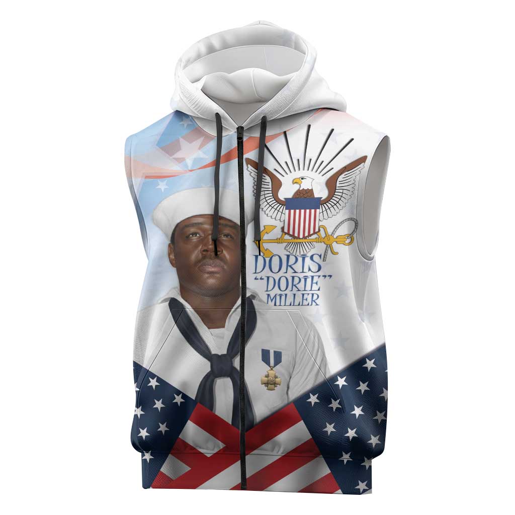 Doris Dorie Miller Sleeveless Zip Hoodie The Hero Pearl Harbor
