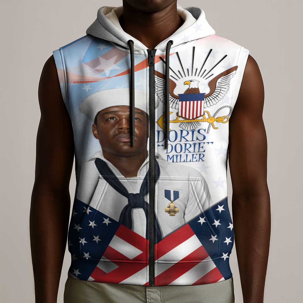 Doris Dorie Miller Sleeveless Zip Hoodie The Hero Pearl Harbor