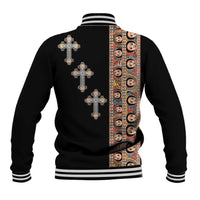 Ethiopia Angels Tilet Baseball Jacket Ethiopian Cross Black Color