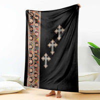 Ethiopia Angels Tilet Blanket Ethiopian Cross Black Color