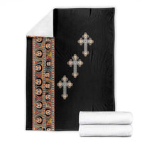 Ethiopia Angels Tilet Blanket Ethiopian Cross Black Color