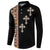 Ethiopia Angels Tilet Button Sweatshirt Ethiopian Cross Black Color