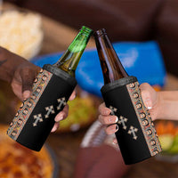 Ethiopia Angels Tilet 4 in 1 Can Cooler Tumbler Ethiopian Cross Black Color