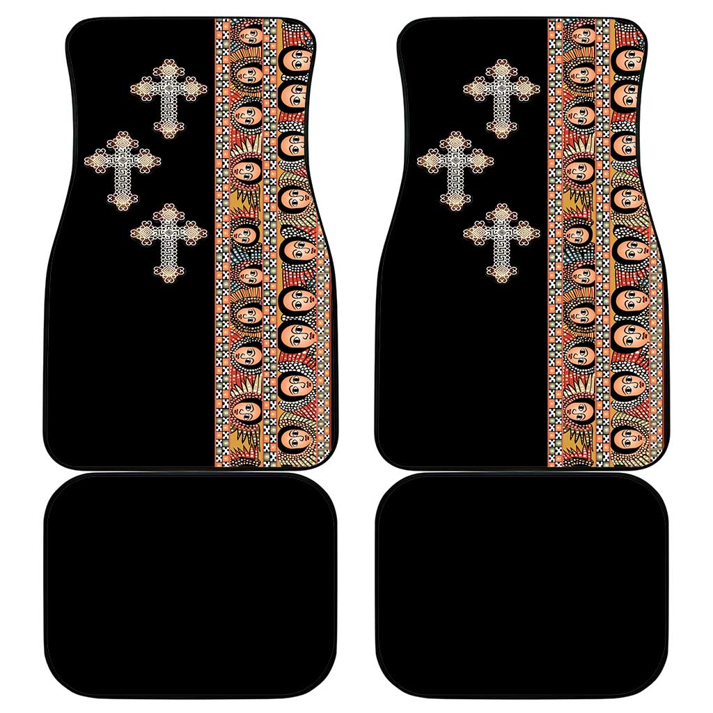 Ethiopia Angels Tilet Car Mats Ethiopian Cross Black Color