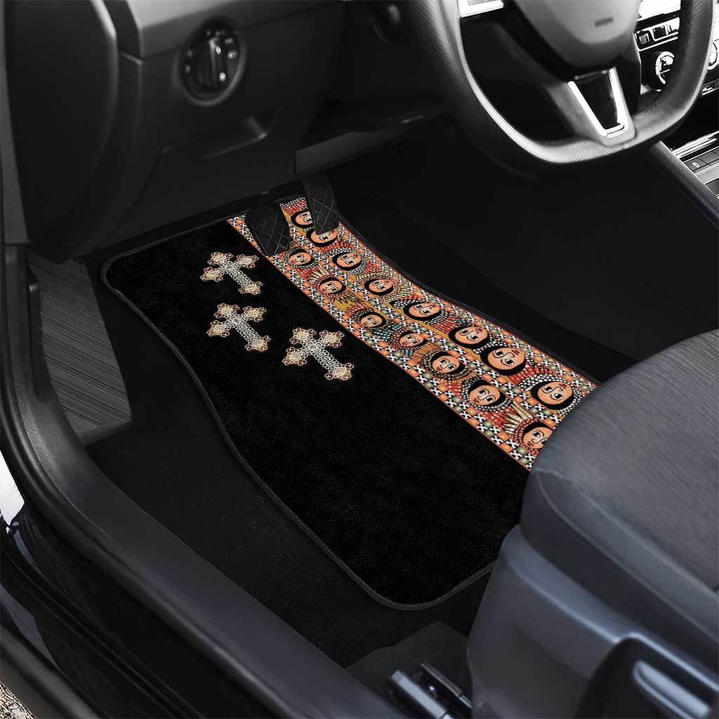 Ethiopia Angels Tilet Car Mats Ethiopian Cross Black Color