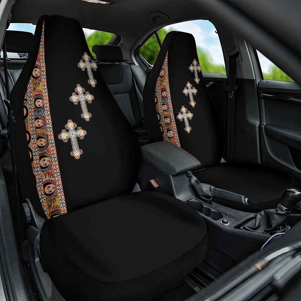 Ethiopia Angels Tilet Car Seat Cover Ethiopian Cross Black Color