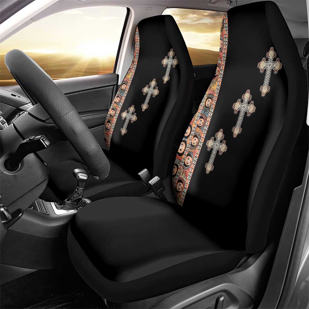 Ethiopia Angels Tilet Car Seat Cover Ethiopian Cross Black Color