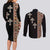 Ethiopia Angels Tilet Couples Matching Long Sleeve Bodycon Dress and Long Sleeve Button Shirt Ethiopian Cross Black Color