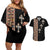 Ethiopia Angels Tilet Couples Matching Off Shoulder Short Dress and Hawaiian Shirt Ethiopian Cross Black Color