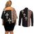 Ethiopia Angels Tilet Couples Matching Off Shoulder Short Dress and Long Sleeve Button Shirt Ethiopian Cross Black Color