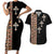 Ethiopia Angels Tilet Couples Matching Short Sleeve Bodycon Dress and Hawaiian Shirt Ethiopian Cross Black Color