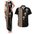 Ethiopia Angels Tilet Couples Matching Tank Maxi Dress and Hawaiian Shirt Ethiopian Cross Black Color