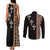 Ethiopia Angels Tilet Couples Matching Tank Maxi Dress and Long Sleeve Button Shirt Ethiopian Cross Black Color