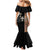 Ethiopia Angels Tilet Family Matching Mermaid Dress and Hawaiian Shirt Ethiopian Cross Black Color